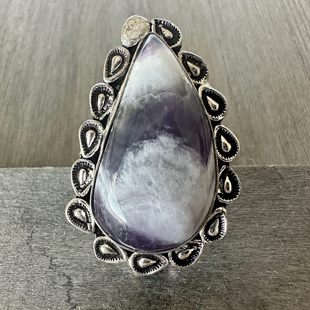 Chevron Amethyst 925 Ring